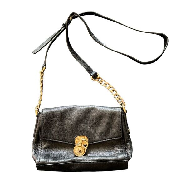Michael Kors Small Shoulder Black Leather Crossbody Bag - Picture 1 of 13